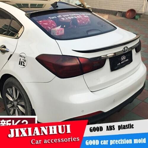 For Forte roof Spoiler 2011-2018 Kia K3 roof Spoiler WWK ABS plastic Material Car Rear Wing Color Rear Spoiler