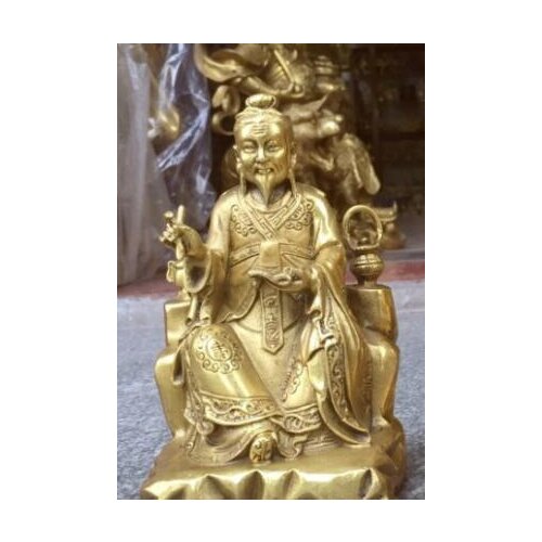 6.8“”Old China antique Pure copper King of Medicine Sun Simiao The statue statue