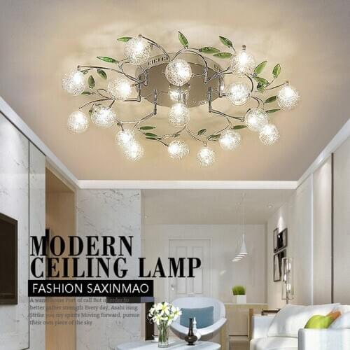 SXHINMAO LED living room lighting crystal garden simple atmosphere art round ceiling lamp bedroom light