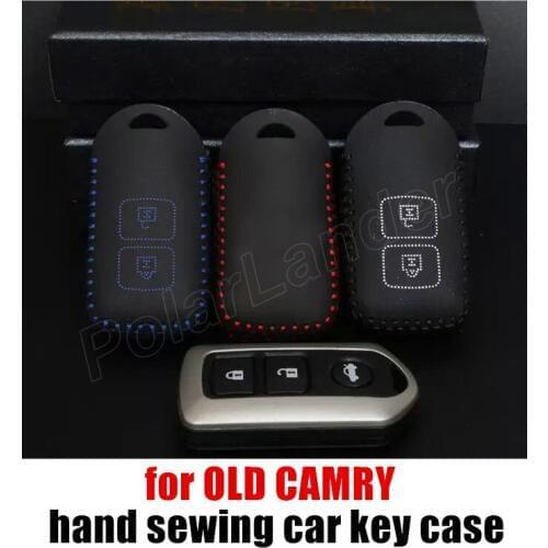 Only Red free shipping fit for for TOYOTA OLD CAMRY car key case Hand sewing car styling genuine quality leather car key cover