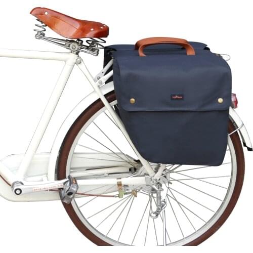 Tourbon Vintage Bicycle Bags Rear Seat Bike Pannier Rack Trunk Double Roll-up Luggage Waterproof Two Carrier 23L Bike Accessory