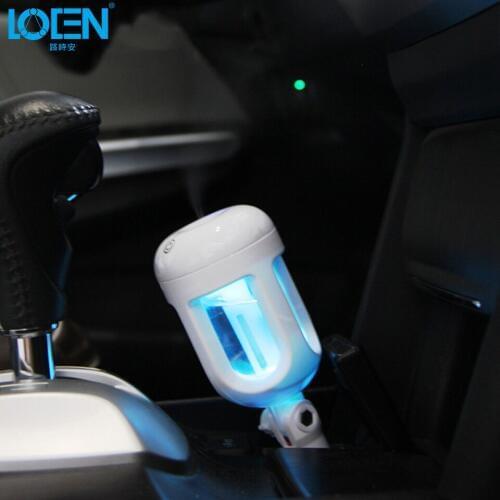 LOEN 50ML Car Humidifier Air Purifier Freshener Essential Oil Diffuser Aromatherapy DC 12V Portable Auto Mist Maker Fogger