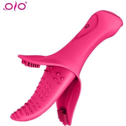 OLO Female Rechargeable Magic Electric Tongue Vibrator Vagina Massager Device G-spot Stimulating Adult Masturbator Oral Sex Toy