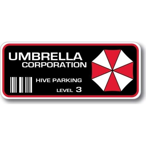 Volkrays Creative Car Sticker Evil Umbrella Corp Parking Decal Vinyl Decal Bumper Stickers Decoration Accessories,12cm*5cm