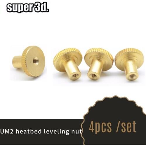4 pcs/set UM2 Heated Bed Leveling nut M3 for Ultimaker 2 DIY printer print base plate Parts Knurled Nut