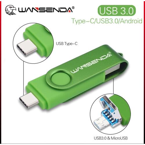 WANSENDA TYPE-C USB 3.0 Flash drive 512GB 256GB 128GB 64GB 32GB Pen Drive Type-C/Micro USB Stick External Storage Pendrive
