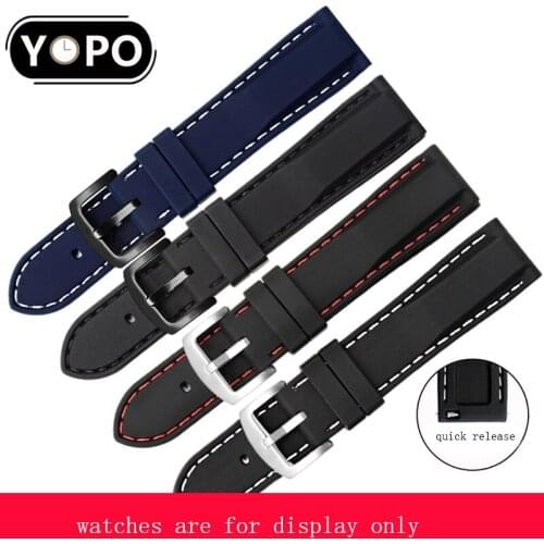 Yopo Waterproof silicone watch band 20mm 22mm black red yellow pink strap Replacement belt for Samsung Gear S2 S3 S4 sport