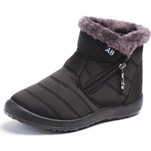 2021 Winter Shoes Woman Snow Boots With Plush Inside Botas Mujer Waterproof Plus Size 43 Winter Boots Female Booties