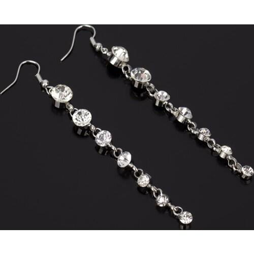 YFJEWE New Fashion Star Style Rhinestone Tassel Earrings For Women Vintage Long Crystal Earrings Wedding Gifts#E086