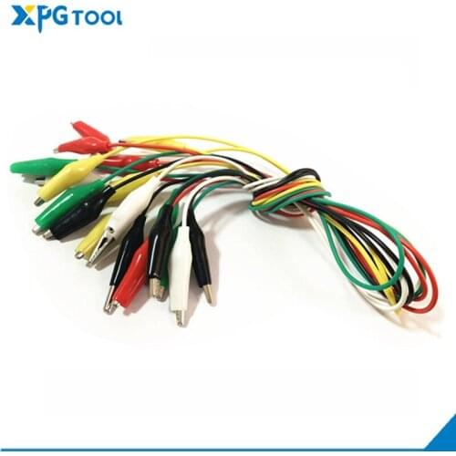10PCS Colorful Line Double-Headed Alligator Clip Line test Line Electronic Cable/Crocodile clip