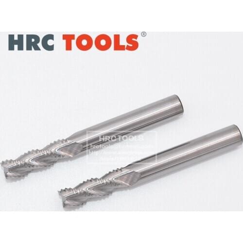 2pcs HRC55 Soild Carbide Roughing Endmill Spiral Cutting Tools 3 Flutes CNC Router Bits Wave Edge for Aluminum
