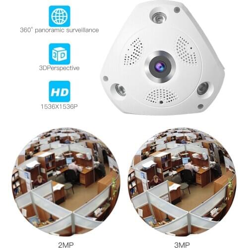 3MP 1080P 360 Degree Fish Eye Lens Panoramic View WIFI IP Camera
