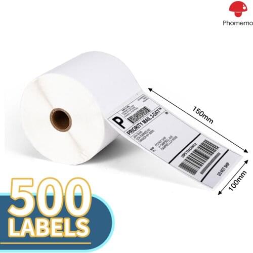 4x6 Thermal Shipping Labels for Printer Fanfold Paper Mailing Label Stickers for UPS USPS DHL Packages 500pcs in Roll/Stack