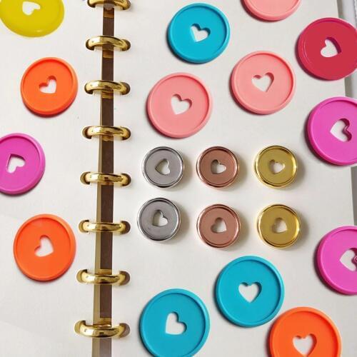 6pc Notebook Binding Discs Mushroom Hole Disc Binder Notepad Ring Buckle Plastic Loose-leaf Disc Bound Coil Button For Scrapbook