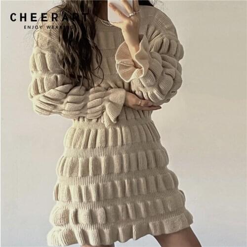 Модные вязаные платья Cheerart China At AliExpress
