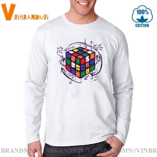 The Big Bang Theory tshirt Geek Math Cube tee shirt Mathematical equation on Cube men Tshirts Funny Creative Magic Cube Tshirt