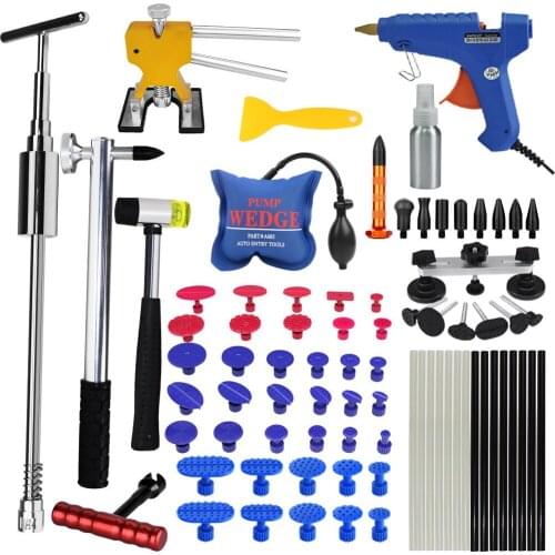 Paintless Repair Removal Tools Automotive Door Ding Dent Silde Hammer Glue Puller Repair Starter Set Kits