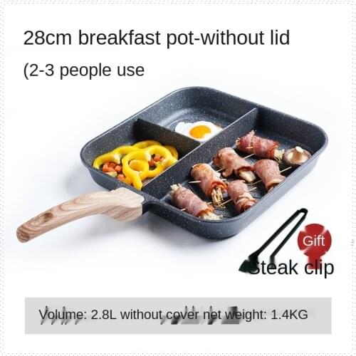 Medical Stone Breakfast Pot Three-in-One Multi-Functional Cooking Flat Frying Pan Non-Stick Pan Fried Egg Induction Cooker