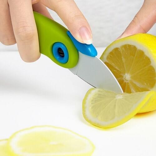 Mini Ceramic Blade Pare Peel Peeler Pocket Fold Knife Cutter Slice Picnic Fruit Cutlery Cutter Bird Vegetable Kitchen Peel Knife