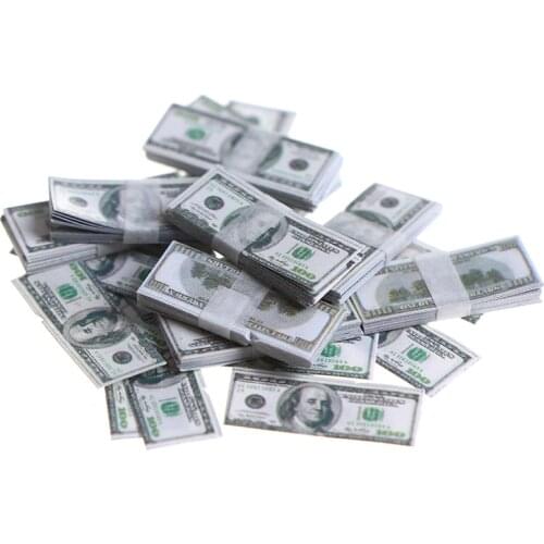 15 Sheets/bundle 1/12 Creative Mini Dollars Money Miniature Banknotes Children Toys Gifts Dollhouse Miniature Accessories