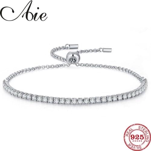 Fashion 925 Sterling Silver adjustable Charm Bracelets With Sparkling like crystal zircon For Woman Jewelry Gift