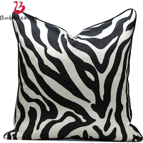 Bubble Kiss Home Decor Cushion Cover 45X45cm Luxury Zebra Pattern Deccoration Pillow Cover White and Black Pillow Case