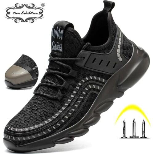 New Exhibition Work Boots Steel Toe Safety Shoes Men Work Sneakers Puncture Proof Indestructible Men Industrial Security Boots