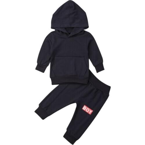 Toddler Boy Clothes Newborn Infant Baby Boy Clothes Hooded Long Sleeve Tops +Pants Outfit 2PCS Set Size 0-24M
