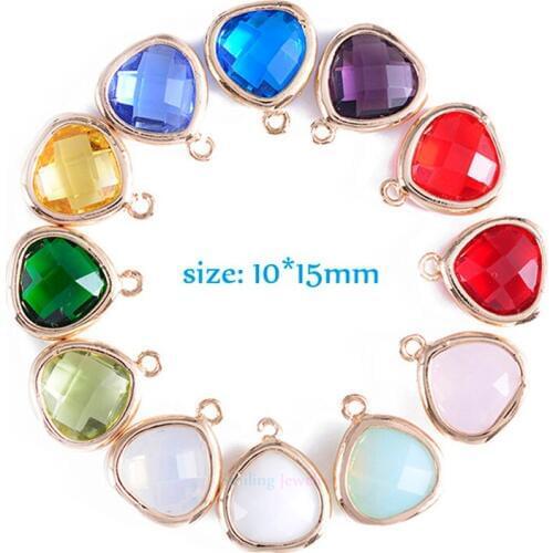 Wholesale Framed Imitation Zircon Pendants Faceted Beads Connector Pendant findings for jewelry making Bracelet Charm