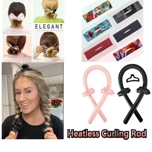 Heatless Curling Rod Headband No Heat Curling Ribbon Sleeping Soft Headband Women Hair Curlers Deft Bun Hair Braider Makers