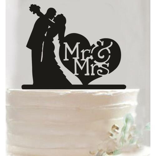 Kissing Love Heart Mr & Mrs Wedding Cake Topper Wedding Decoration Cake Topper Cake Stand Cake Top Decoration