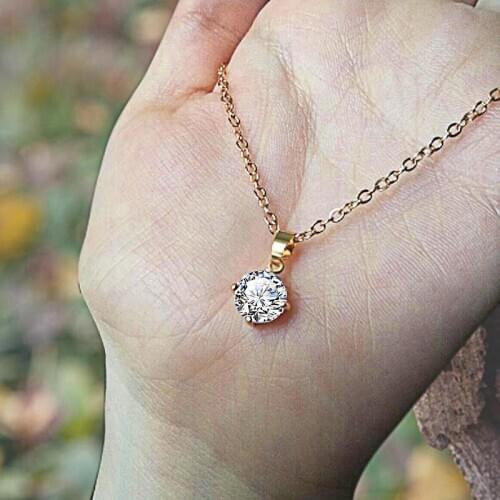 Popular Girl Necklace 2020 Fashion Necklace Short Gift Wholesale Bright White Crystal Necklace Promotional Jewelry Wholesale