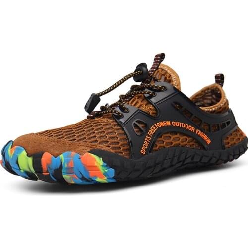 Plus Size 36-47 Outdoor Sport Fashion Couple Swimming Upstream Beach Water Shoes Mesh Breathable Lightweight Unisex Aqua Shoes
