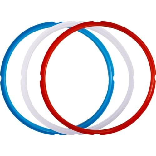 Silicone Sealing Ring For Pressure Cooker Pot Accessories, Fits 5 Or 6 Quart Models, Red, Blue And Common Transparent White, Pac