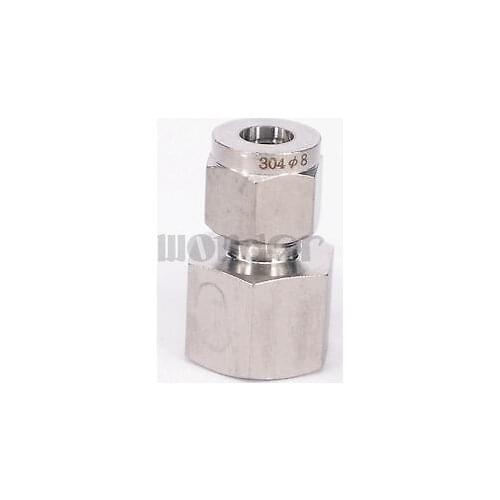 M16x1.5mm Metric Female to 8mm OD Tube 304 Stainless Steel Pipe Compression fitting Union Connector