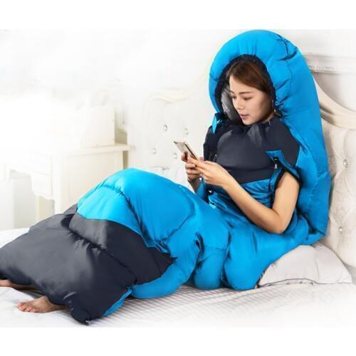 1.60 kg hands can reach out warm cotton outdoor camping Adult sleeping bag suitable for human shape can be spliced leisure bag