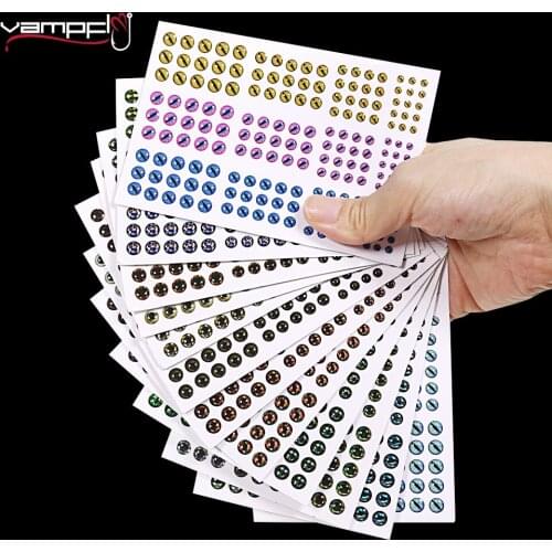 Vampfly 366pcs Assorted Colour Size 3D Natural & Holographic Fish Eyes Epoxy Streamer Fly Tying Lure Eyes DIY Fly Tying Material