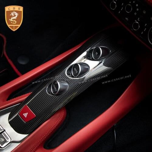 Car Interior Trim Dry Carbon Fiber Center Control Cover Gear Panel For Ferrari F12 Berlinetta Carbon Interior Trims Auto Parts