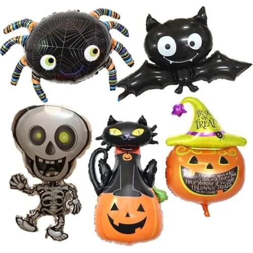 Halloween Pumpkin Ghost Balloons Festival Decorations Spider Foil Balloons Inflatable Toys Bat Globos Halloween Party Supplies