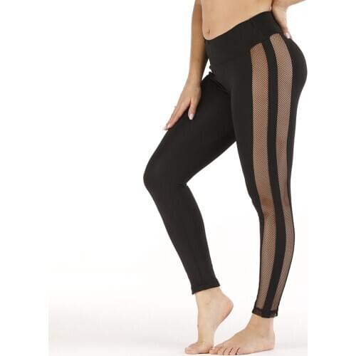 Women Sport Workout Yoga Pants Fashion Sexy Mesh See Through Yoga Leggings For Women Fitness Compression Leggings Tights