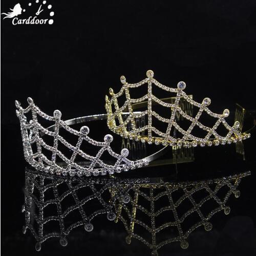 Carddoor Gold Princess Bridal Tiaras and Crowns Queen Crown Headband Accessories Women Hair Jewelry Wedding Accessories