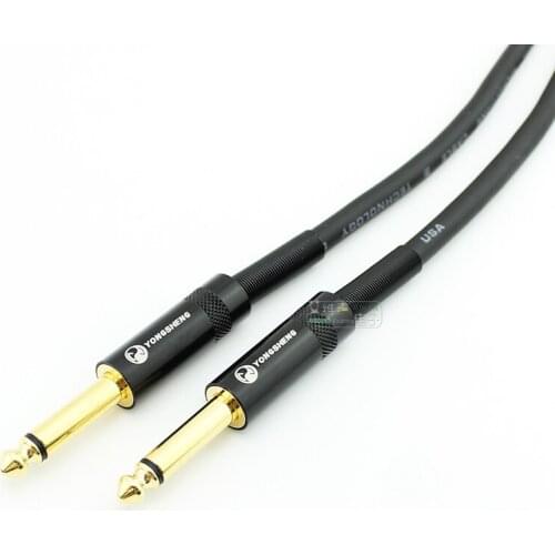 1Pcs customized finished line Huamin super soft microphone core Yongsheng gold-plated large two-core 6.5mm to 6.35 male