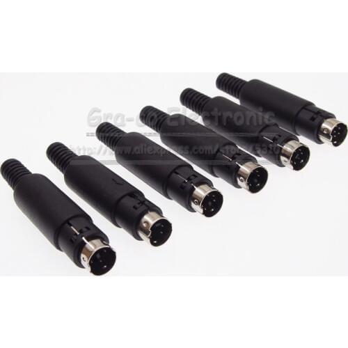 10pcs/lot 3P 4P 5P 6P 7P 8P S terminal plug MINI male plug for ps2