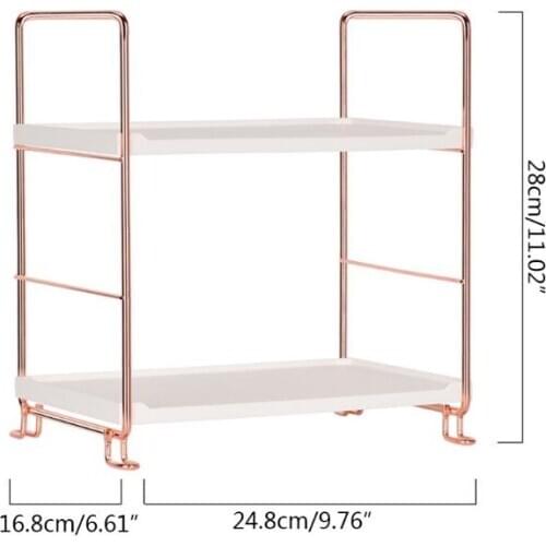 2 Tier Multifunction Stackable Shelf Organizer for Spices Kitchen Bathroom Rack C6UE