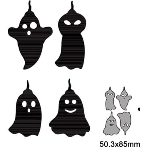 4pcs Happy Halloween Ghost Metal Cutting Dies Stencil For DIY Scrapbooking photo album Season Embossing DIY Paper Cards 2021 new