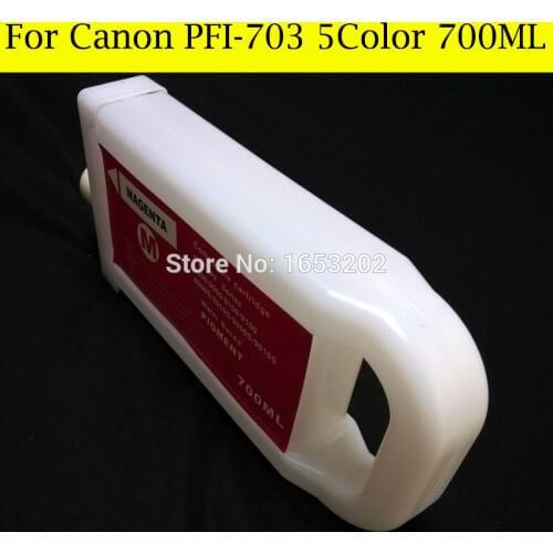 5 Color/Lot PFI-703 Refillable Ink Cartridge For Canon iPF810/815/820/825 Printer Without Chip