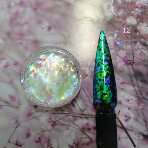 5g/lot Transparent Chameleon Flakes Multichrome Nail Powder Powder Shimmer Nail Art Glitter Dust Galaxy Glitter Powder