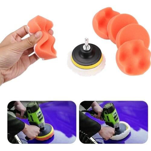 6Pcs Car Polishing Disc Buffing Pad 3 Inch M10 Drill Thread Wax Pad Kit Power Tools Auto For Car Polisher Adaptor Accessories