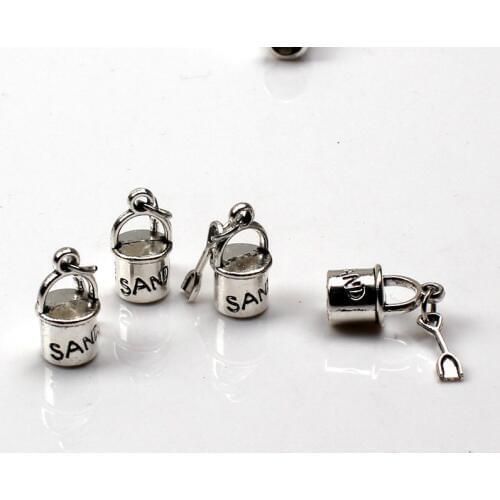 6pcs Charms Beach bucket and shovel 15*8mm Hollow Antique charms,pendant fit,Vintage Tibetan Silver golden,DIY bracelet necklace