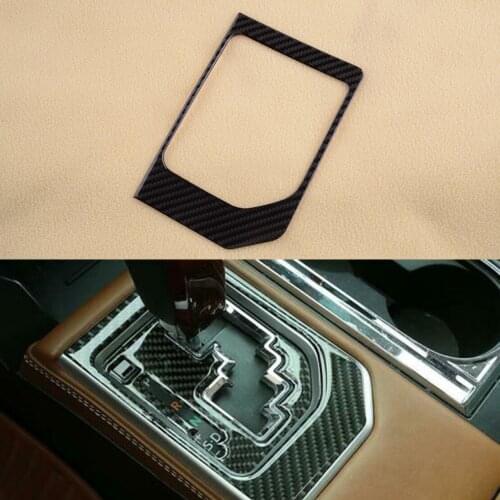 Car Gear Shift Box Panel Cover Trim Frame Carbon Fiber Fit for Toyota Tundra 2014 2015 2016 2017 2018 2019-2021 Left Hand Drive